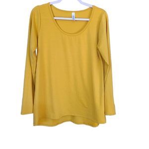 Yellow long Sleeve Lularoe Shirt size Large